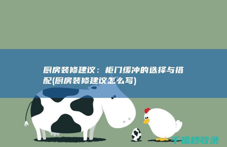 厨房装修建议：柜门缓冲的选择与搭配 (厨房装修建议怎么写)